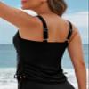 Aleumdr Womens Tankini Top Only Ruched Tummy Control Bathing Suit Top Modest Swim Tank Top No Bottom Black Small view 3