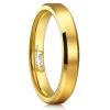 King Will 4mm Gold Tungsten Wedding Band Basic Wedding Ring For Men with Brushed Matte Surface Beveled Polished Edge Comfort Fit 14 view 1