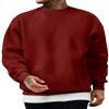 JMIERR Men's Casual Fleece Long Sleeves Crewneck Essential Sweatshirts Thick Cotton Pullover Sweatshirt for Men, US38(S), Red view 1