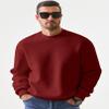 JMIERR Men's Casual Fleece Long Sleeves Crewneck Essential Sweatshirts Thick Cotton Pullover Sweatshirt for Men, US38(S), Red view 3