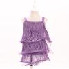 AFAVOM Toddler Girls Latin Dance Tassel Dress Sleeveless Fringe Cami Salsa Dress Dancewear 1920s Flapper Ballroom Dress Cha Cha Rumba Dancing Dress Kids Tango Samba Swing Dress Purple 6-7 Years view 2