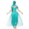 AFAVOM Women Belly Dance Costumes India Belly Dancer Outfit Crop Top with Pants Dress up Princess Halloween Performance Latin Dancing Coins Bra Top Pants and Headpiece with Scarf 3PCS Set Green L view 2