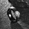King Will Norse Runes Viking Ring For Men Black Tungsten Wedding Band 8mm Viking Brushed Step Edge Polished Promise Ring Comfort Fit Size 9.5 view 2
