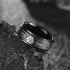 King Will Norse Runes Viking Ring For Men Black Tungsten Wedding Band 8mm Viking Brushed Step Edge Polished Promise Ring Comfort Fit Size 9.5 view 3