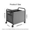 KIYILIHI Tennis Racket Storage Rack,Rolling Badminton Racket Organizer Rack,Yoga Mat Storage Basket with Side Pocket, for Yoga Mat Badminton Racket Tennis Racket Skipping Rope(Black,X-Large) view 2