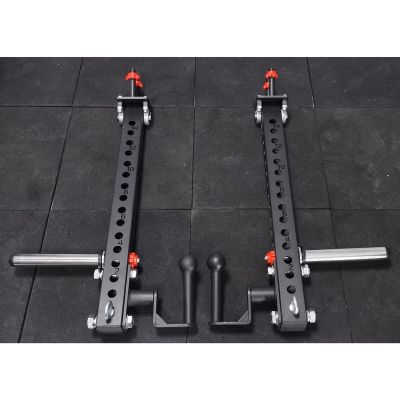 NYZAL Multifunctional Squat Rack Attachment Double Push Arm, Heavy Duty Adjustable Jammer Arms Lever Arms, for 3x3 Rack with 1" Hole