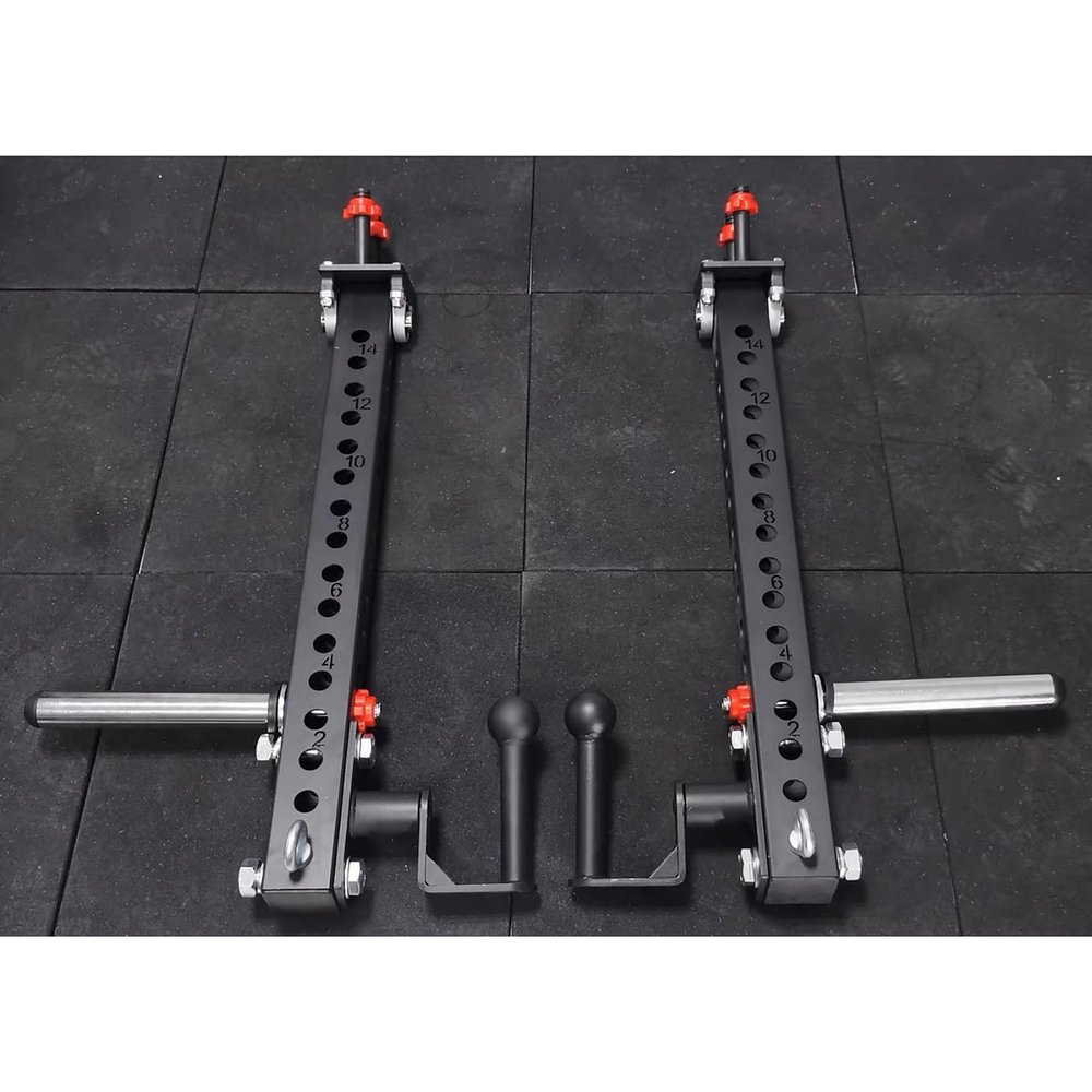 NYZAL Multifunctional Squat Rack Attachment Double Push Arm, Heavy Duty Adjustable Jammer Arms Lever Arms, for 3x3 Rack with 1" Hole