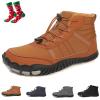 Giltpeak Barefoot Mens Wide Barefoot Mens Winter, Winter Wide Toe Barefoot Comfortable Shoes Boots, Barefoot Womens(8820 Brown,12.5Women/10.5Men) view 1