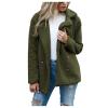 Jielayou Women Sherpa Jacket Button Down Lapel Fuzzy Fleece Jacket Long Sleeve Comfy Plush Teddy Bear Jacket Trendy Winter Coats Shaggy Warm Outerwear with Pockets Soft Faux Fur Coat Oversized Jacket view 2