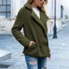 Jielayou Women Sherpa Jacket Button Down Lapel Fuzzy Fleece Jacket Long Sleeve Comfy Plush Teddy Bear Jacket Trendy Winter Coats Shaggy Warm Outerwear with Pockets Soft Faux Fur Coat Oversized Jacket view 3