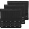 3Pcs Women's Bra Extender 5 Hook, Bra Extenders Plus Size, 5 Hooks Soft Stretchy Bra Extension Strap (Black) view 1