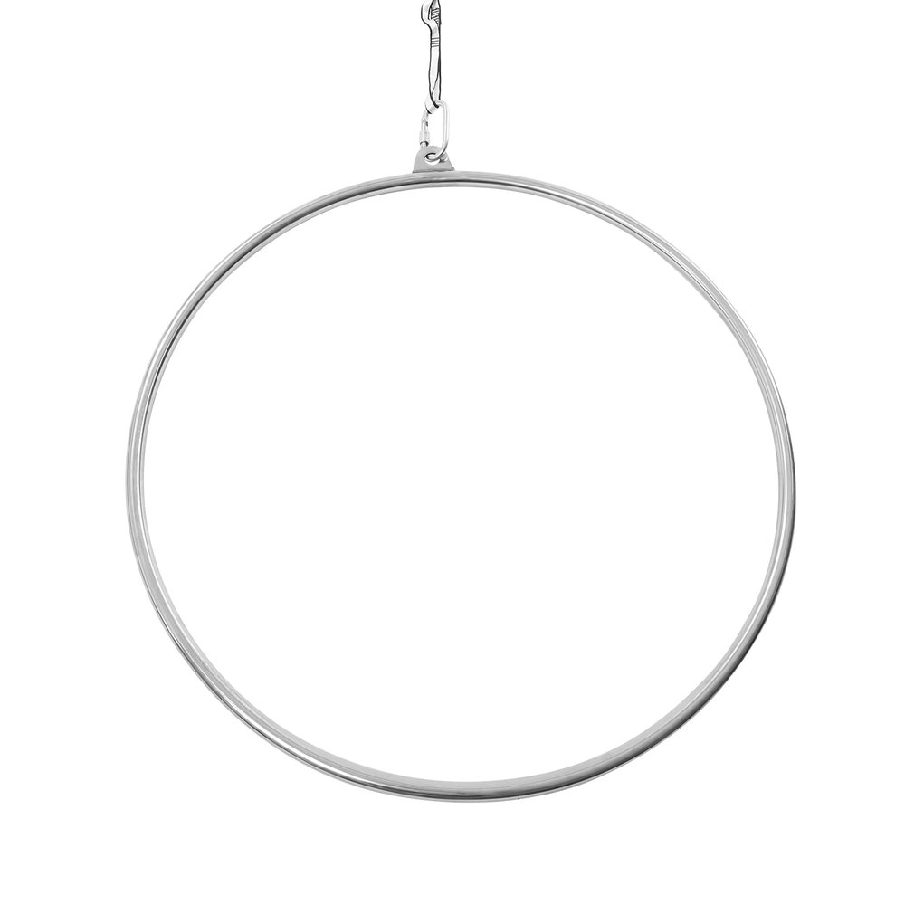 GXFCHYL Complete Aerial Hoop Kit Professional Aerial Lyra Hoop Set Pilates Ring Single Point Yoga Ring Dancing Circus Aerial Yoga Equipment for Dancing Yoga Training,Silver (90cm)