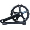 HDNSAUD Bicycle Crank Bike Crank Arm 165mm 170 130BCD Single Speed 42T 44T Aluminum Square Taper Hole Fixed Gear Bicycle Crankset Chain Ring Road Bike crankset(44T Black crankset) view 1