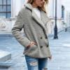 Jielayou Women Sherpa Jacket Button Down Lapel Fuzzy Fleece Jacket Long Sleeve Comfy Plush Teddy Bear Jacket Trendy Winter Coats Shaggy Warm Outerwear with Pockets Soft Faux Fur Coat Oversized Jacket view 3