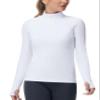 THE GYM PEOPLE Women's Half Zip Golf Workout Shirts Long Sleeve Soft Warm Yoga Athletic Pullover Sweatshirts with Thumb Hole view 1