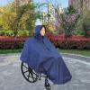HDNSAUD Wheelchair Raincoat Wheelchair Poncho Adult Elderly Seniors Wheelchair Cape Heavy Duty Reusable Full Waterproof Coverage Zip Front Hood view 2