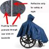 HDNSAUD Wheelchair Raincoat Wheelchair Poncho Adult Elderly Seniors Wheelchair Cape Heavy Duty Reusable Full Waterproof Coverage Zip Front Hood view 3