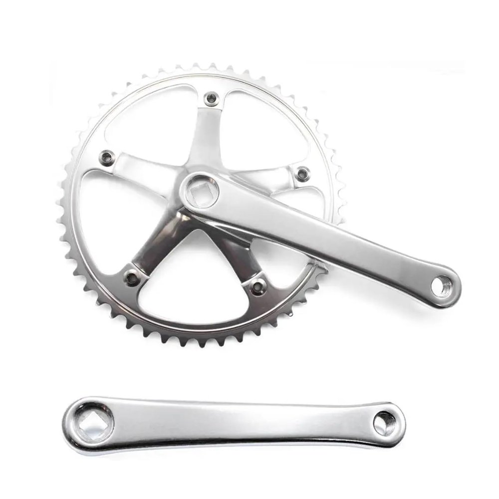 HDNSAUD Bicycle Crank Fixed Gear Crankset 49T Integrated Crankset 144 BCD CNC Crank Disc Chain Wheel Tooth Plate Single Speed Aluminum Alloy Crankset Road Bike crankset