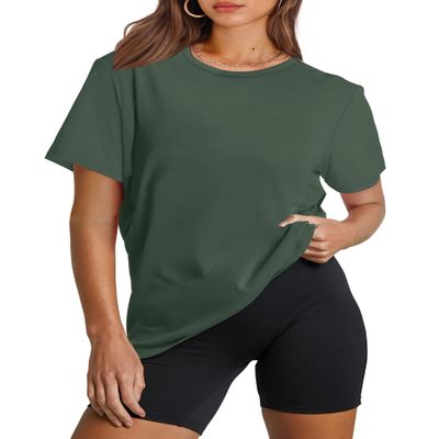 OFEEFAN Women's Green Hiking Running Shirts XL