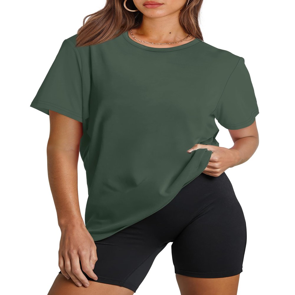OFEEFAN Women's Green Hiking Running Shirts XL