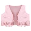 Jelory Baby Boy Western Cowboy Vest Sleeveless Tassels Open Front Cowgirl Waistcoat Tank Top for Halloween Party Pink 6-12 Months view 1