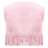 Jelory Baby Boy Western Cowboy Vest Sleeveless Tassels Open Front Cowgirl Waistcoat Tank Top for Halloween Party Pink 6-12 Months view 4