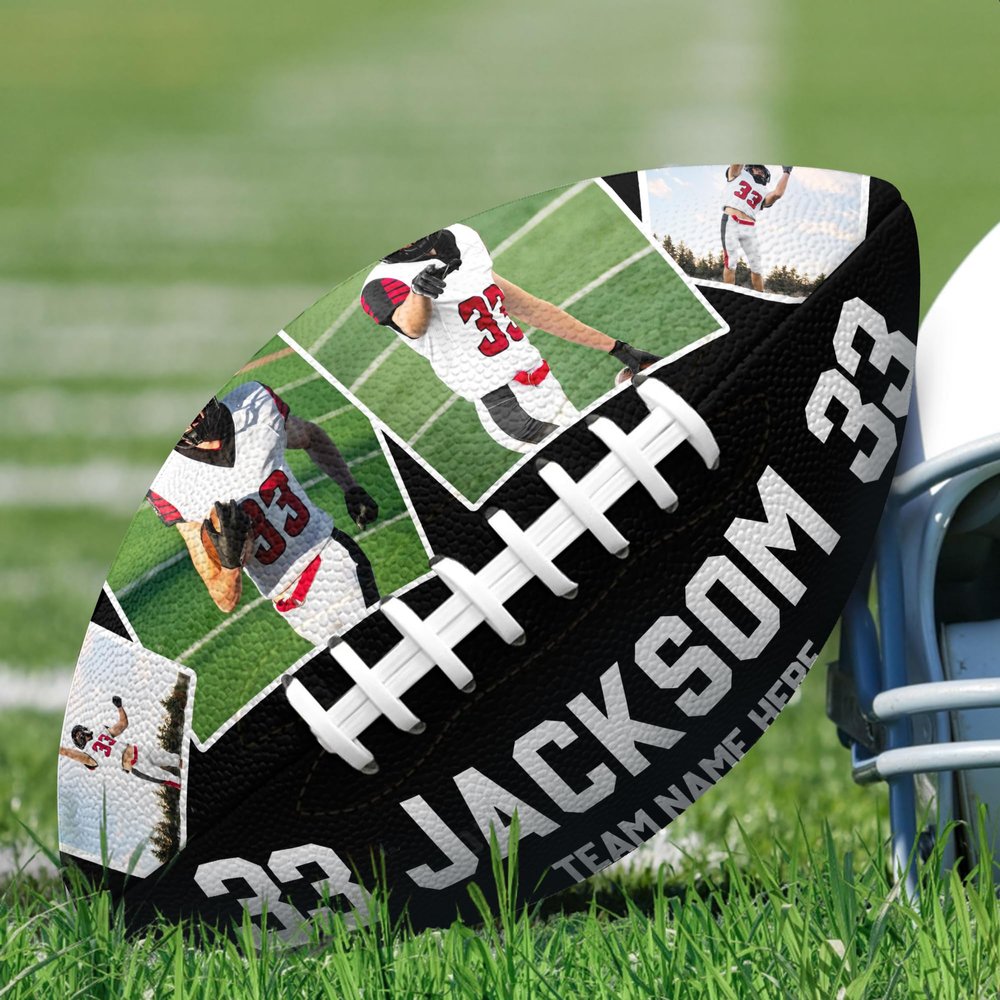 Jaydouble Customized Footballs Gift for Coach Custom Photo Football Outdoor Footballs Dad Birthday Gift Personalized Football with Name Birthday Gifts for Dad Coach Gifts for Christmas
