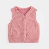 Boys Girls Fleece Vest Kids Polar Fleece Zipper Jacket Sleeveless Fall Winter Warm Outerwear With (Pink, 9-10 Years) view 2