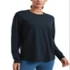 CRZ YOGA Womens Long Sleeve Tops High Crew Neck Casual Fall Shirts Basic Quick Dry Workout Athletic T-Shirt True Navy Large view 1