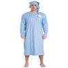 Rswnyirn Men's Striped Loose Sleepwear Long Sleeve Nightshirt Night Pajama Set with Sleeping Cap Dusty Blue Medium view 1