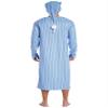 Rswnyirn Men's Striped Loose Sleepwear Long Sleeve Nightshirt Night Pajama Set with Sleeping Cap Dusty Blue Medium view 3