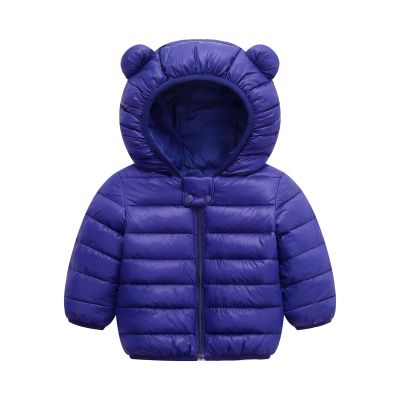 Toddler Baby Boys Girls Winter Coat Solid Coat Cute Bear Ears Hooded Puffer Jacket Lightweihgt (Dark Blue, 3-4 Years)