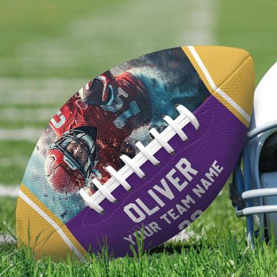 Jaydouble Personalized Footballs Gift for Coach Customized Photo Football Outdoor Footballs Dad Birthday Gift Custom Football with Name Birthday Gifts for Dad Coach Gifts for Christmas