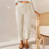 Corduroy Pants for Women - Trendy Drawstring Pants with Elastic High Waist, Straight Leg, Loose Comfy Fit, Wide Leg Sweatpants for Casual Work & Fall Fashion 2024 view 2