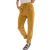 Corduroy Pants for Women - Trendy Drawstring, Elastic High Waist, Straight Leg, Loose Comfy Fit, Wide Leg, Sweatpants - Womens Casual, Fall Fashion 2024, Teacher Pants view 3