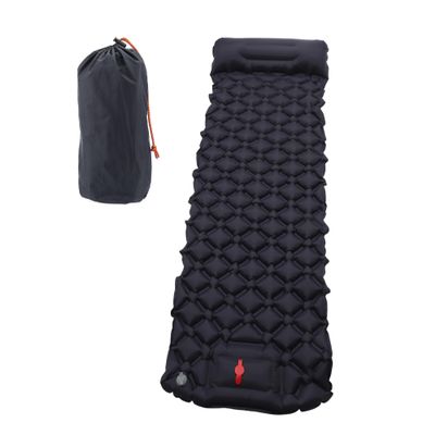 CAPASTEC Camping Sleeping Pads, Non-Spliceable Camping Mat with Pillow, Foot Inflatable Camping Mat, for Camping Backpacking Hiking, Navy Blue