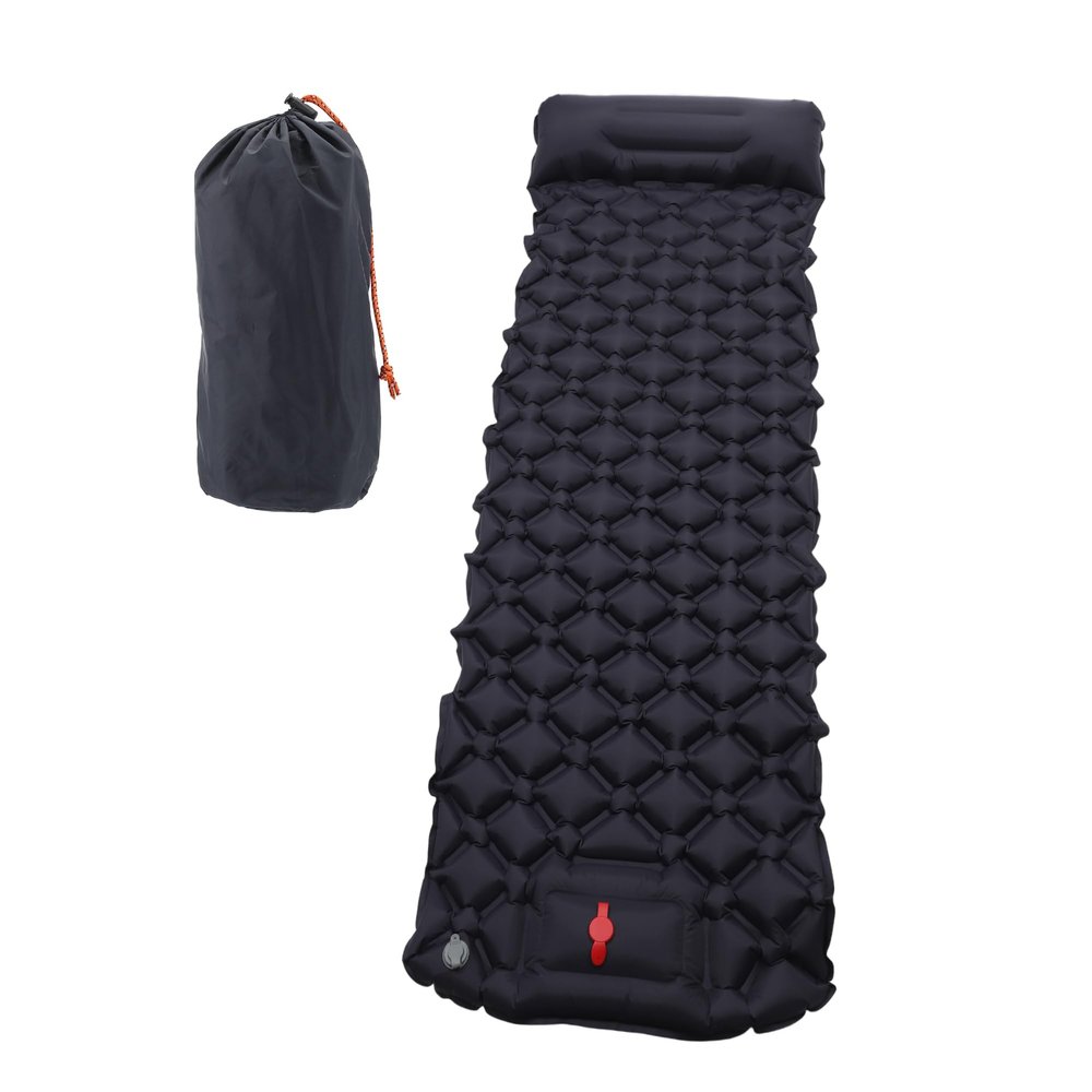 CAPASTEC Camping Sleeping Pads, Non-Spliceable Camping Mat with Pillow, Foot Inflatable Camping Mat, for Camping Backpacking Hiking, Navy Blue