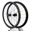 GEIRONV 700C Off Road Racing Bike Wheel Set, Carbon Fibre 20/24H Disc Brake Front 2 Rear 4 Bearings Quick Release Rim 7-11 Speeds 23C-38C Tire(50MM) view 1