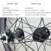 GEIRONV 700C Off Road Racing Bike Wheel Set, Carbon Fibre 20/24H Disc Brake Front 2 Rear 4 Bearings Quick Release Rim 7-11 Speeds 23C-38C Tire(50MM) view 2