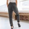 Corduroy Pants for Women - Trendy Drawstring High Waist Straight Leg Pants - Loose Comfy Lounge Sweatpants for Casual and Teacher Styles view 3