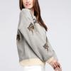 Women Oversized Knit Sweater Tiger Print Long Sleeve Pullover Tops Aesthetic Clothes Streetwear Knitwear (Gray, M) view 4
