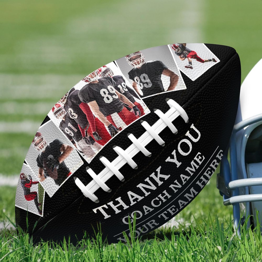 Jaydouble Customized Footballs Gift for Coach Custom Photo Football Outdoor Footballs Dad Birthday Gift Personalized Football with Name Gifts for Christmas Birthday Gifts for Dad Coach