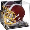Acrylic Display Case for Full Size Football Helmet  Premium Football Display Case with Mirror Back, Clear Base & Metal Risers Protects Sports Memorabilia & Collectibles (A002/V44) view 1