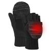 BERGWEISER Flip Winter Gloves, Wool Fingerless Gloves for Women Men Cold Weather, Mittens with Reflective & Magnetic Button Closure for Christmas Gifts view 1