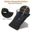 BERGWEISER Flip Winter Gloves, Wool Fingerless Gloves for Women Men Cold Weather, Mittens with Reflective & Magnetic Button Closure for Christmas Gifts view 4