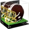 Acrylic Display Case for Full Size Football Helmet Premium Football Display Case with Turf Base & Gold Risers Protects Memorabilia & Collectibles, Dimension 14.5" L x 11" W x 12" H (A002/V44) view 1