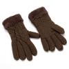Women Mern Winter Gloves Warm Knit Gloves Touchscreen Anti Slip Silicone Gloves Soft Plush Cuff Texting Gloves (Coffee, One Size) view 1