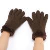 Women Mern Winter Gloves Warm Knit Gloves Touchscreen Anti Slip Silicone Gloves Soft Plush Cuff Texting Gloves (Coffee, One Size) view 2