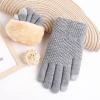 Thick Knitted Gloves for Women Winter Warm Full Finger Mittens for Men Ladies Soft Stretchy Unisex Gloves (GY3, One Size) view 2