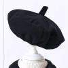 AIMAOMI Toddler Kids Girls Trench Jacket Long Sleeve Fury Collar Warm Peacoat with Beret Hat Set for Casual (Black, 18-24 Months) view 4